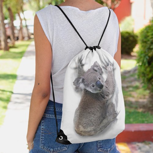 Koala Hang On Back Cute Bear Australia Animal Drawstring Bag