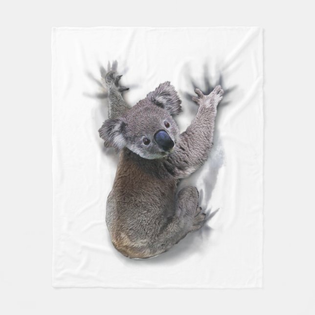 Koala Hang On Back Cute Bear Australia Animal Fleece Blanket (Front)
