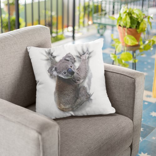 Koala Hang On Back Cute Bear Australia Animal Throw Pillow