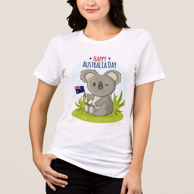 Koala Happy Australia Day | Holidays Tri-Blend Shirt (Front)