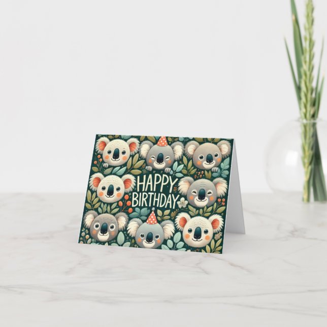 Koala Happy Birthday Card (Front)
