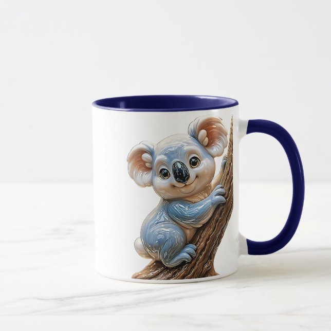 Koala happy on trunk mug (Right)