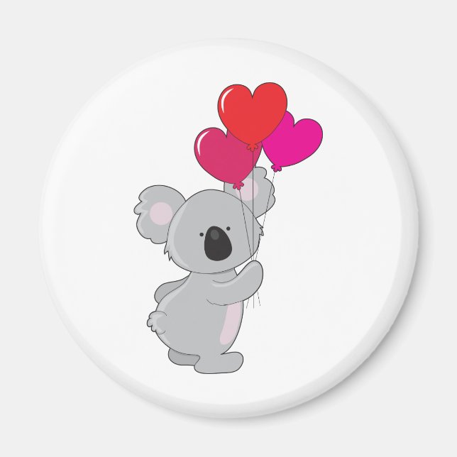 Koala Heart Balloons Magnet (Front)