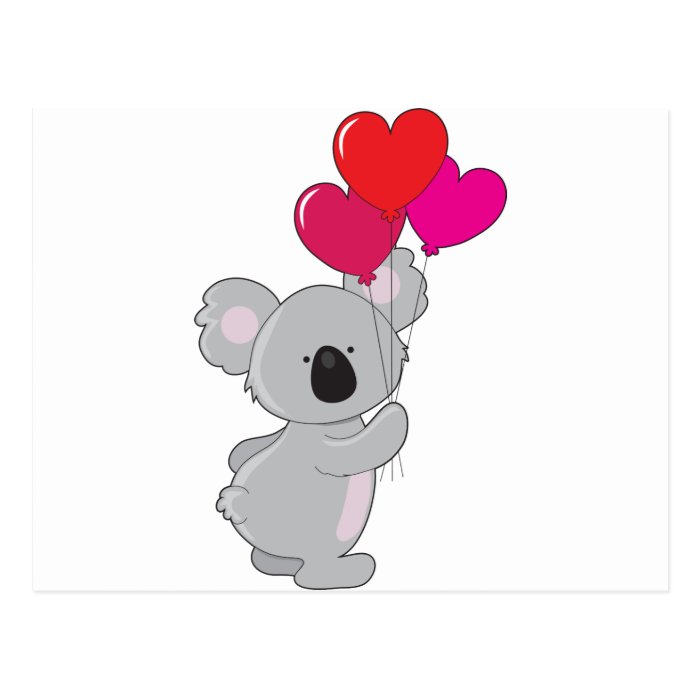 Koala Heart Balloons Post Card