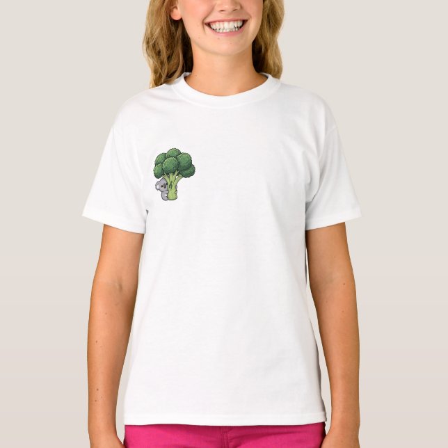 Koala Hugging Giant Broccoli Tree Kids T-Shirt (Front)