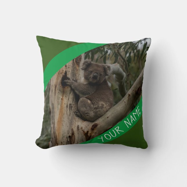 Koala In A Tree Australia Throw Pillow (Front)