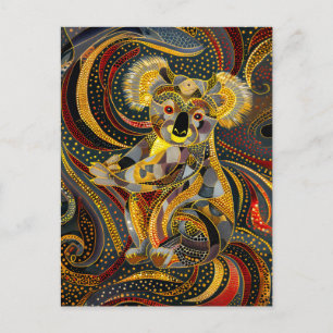 Koala in Aborigine Dot Art Style Postcard