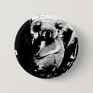 Koala in Black and White Pinback Button