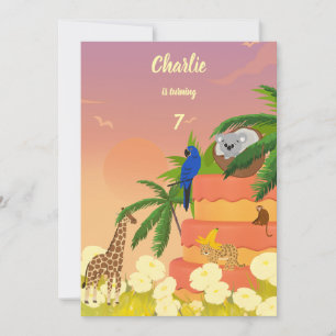 Koala in Coconut Exotic birthday Invitation