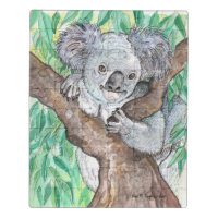 Koala in Eucalyptus Tree Painting