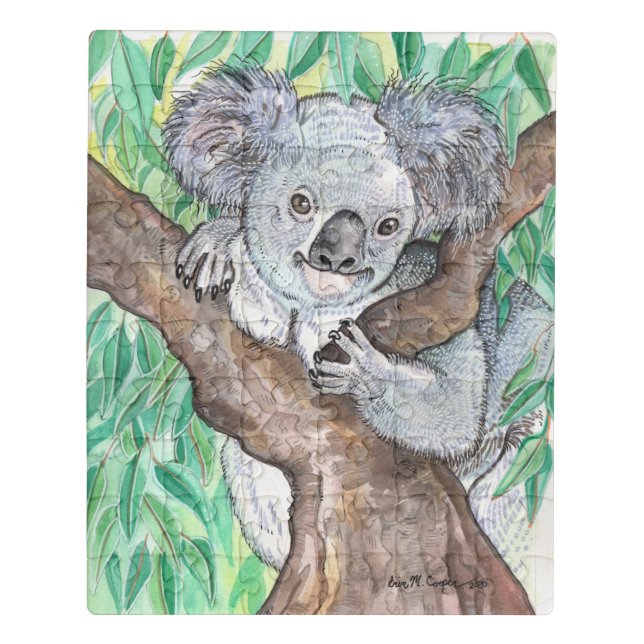 Koala in Eucalyptus Tree Painting Jigsaw Puzzle (Puzzle Vertical)