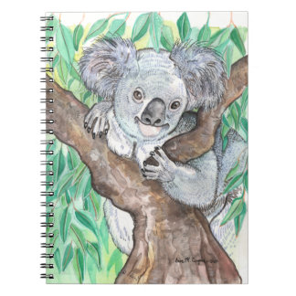 Koala in Eucalyptus Tree Painting Notebook