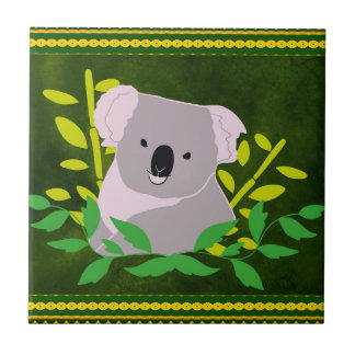 Koala in the Jungle Ceramic Tile