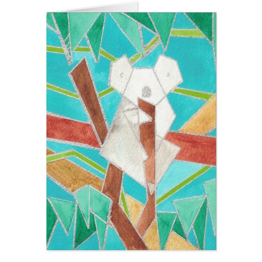 Koala in Tree Original Abstract Art (Front)