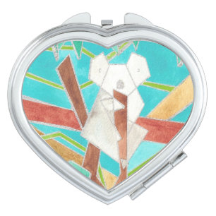 Koala in Tree Original Abstract Art Compact Mirror