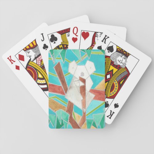 Koala in Tree Original Abstract Art Playing Cards