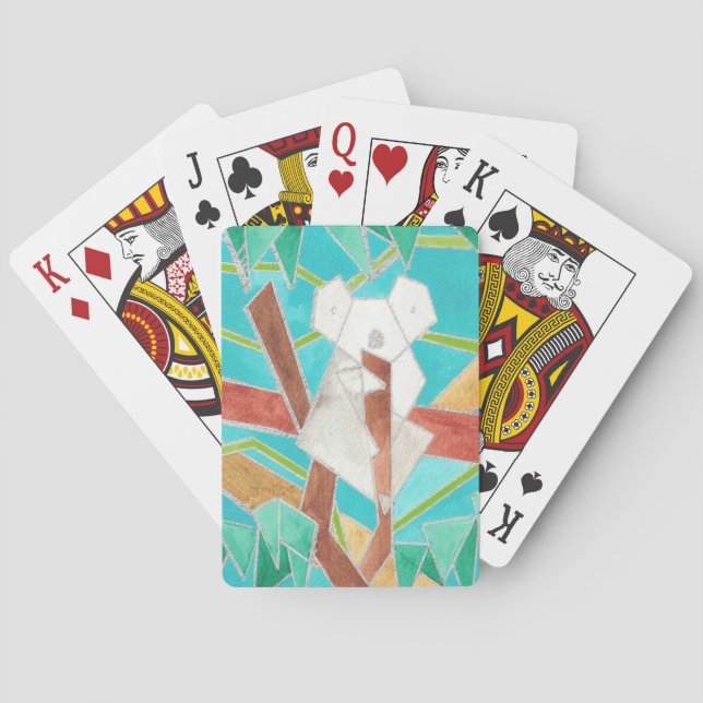 Koala in Tree Original Abstract Art Poker Cards (Back)