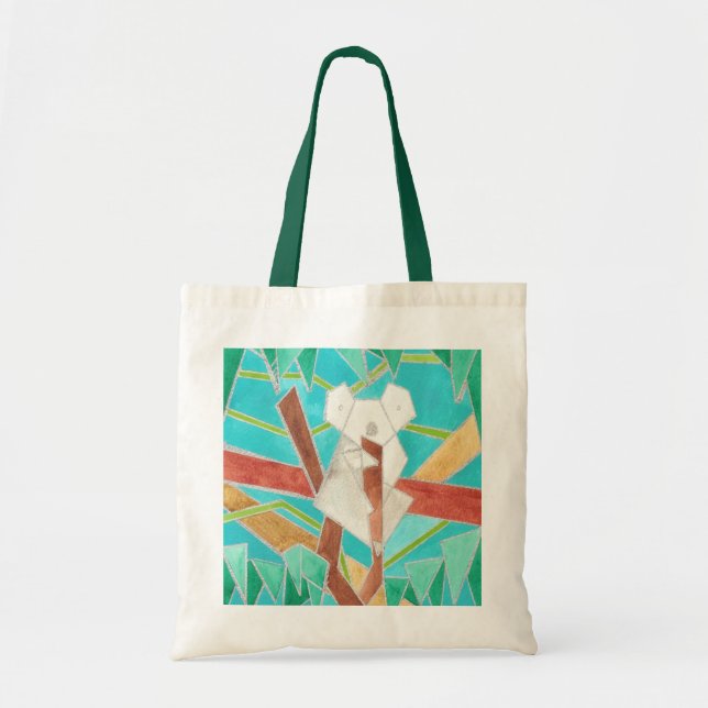 Koala in Tree Original Abstract Art Tote Bag (Front)