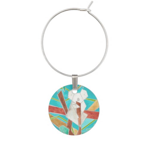 Koala in Tree Original Abstract Art Wine Charm