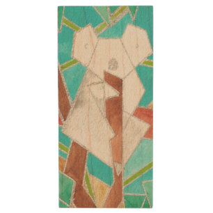 Koala in Tree Original Abstract Art Wood Flash Drive