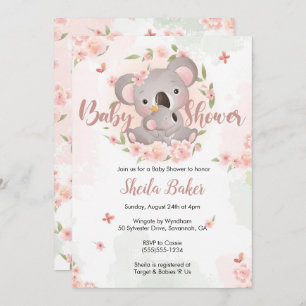 Koala Invitation, Koala Baby Shower Invite