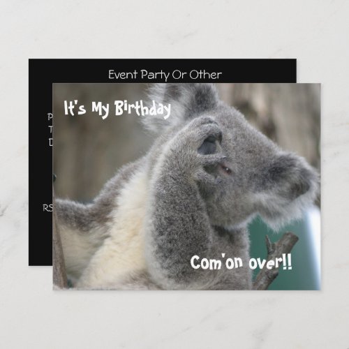 Koala Invite Birthday Party