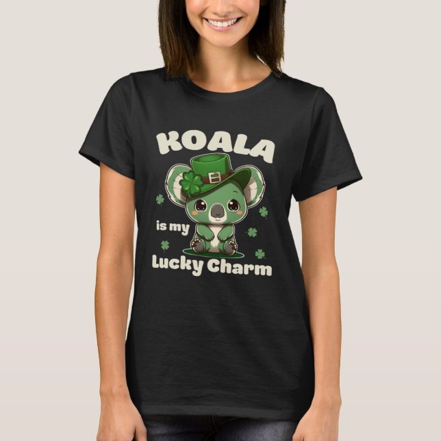 Koala Is My Lucky Carm Shamrock St Patrick s Day K T-Shirt (Front)