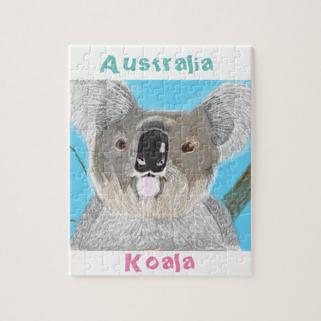 Koala jigsaw - hand drawn jigsaw puzzle (Vertical)