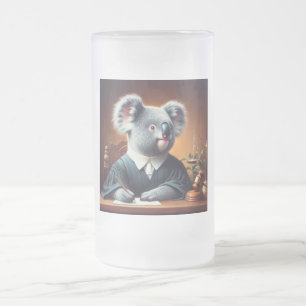 Koala Judge Frosted Glass Beer Mug