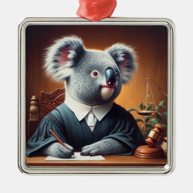 Koala Judge Metal Ornament (Front)