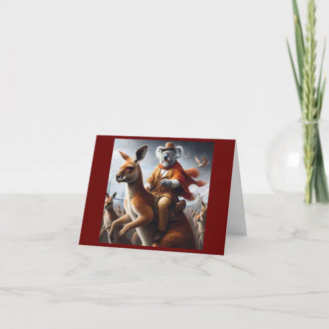 Koala Kangaroo Rider Card | Zazzle