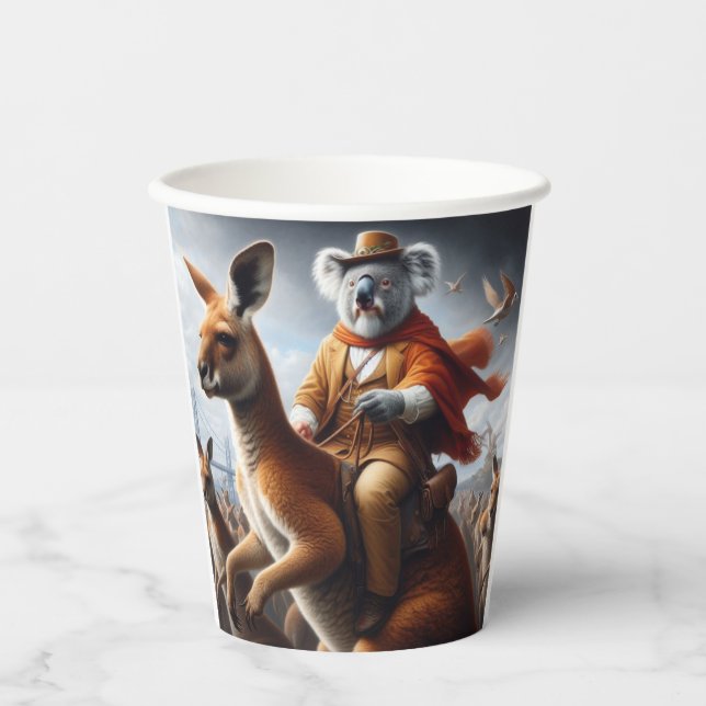 Koala Kangaroo Rider Paper Cups (Front)