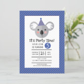 Koala Kids Birthday Party Invitation (Standing Front)