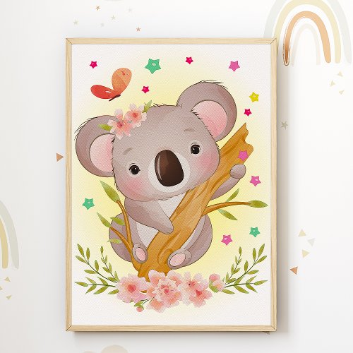 Koala Kids Room Poster Animal Nursery Print