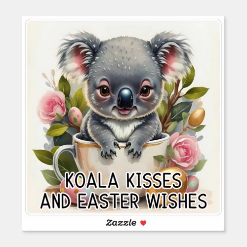 Koala Kisses And Easter Wishes _ Easter Sticker