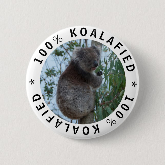 Koala Koalafied Qualified Cute Funny  Button (Front)