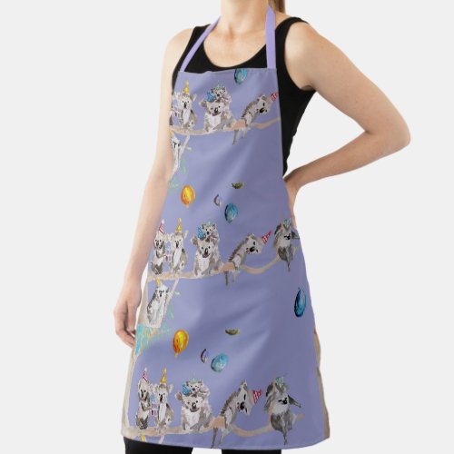 Koala Koalas Birthday Party Purple Animal Apron