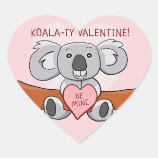 Koala Koality Be Mine Valentine Heart Sticker
