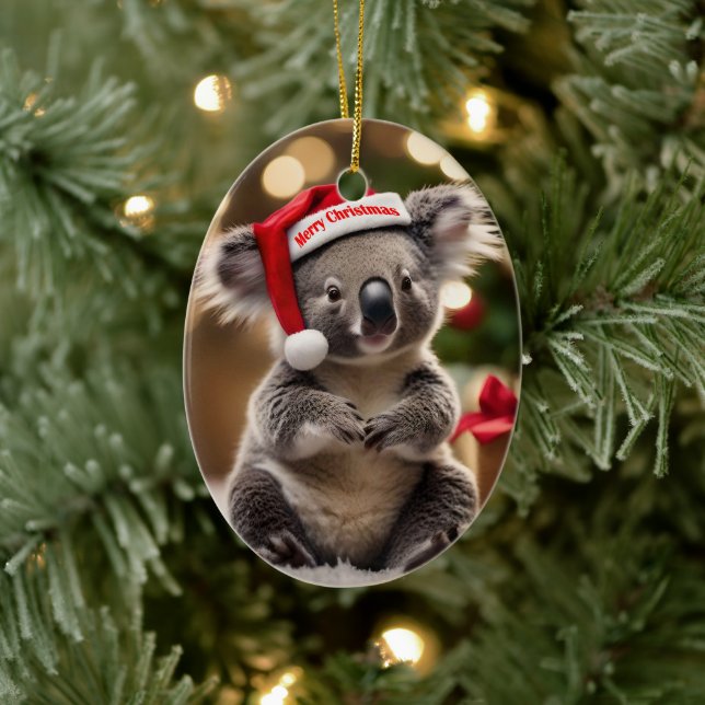 "Koala Kris Kringle: Christmas Down Under" Ceramic Ornament (Tree)