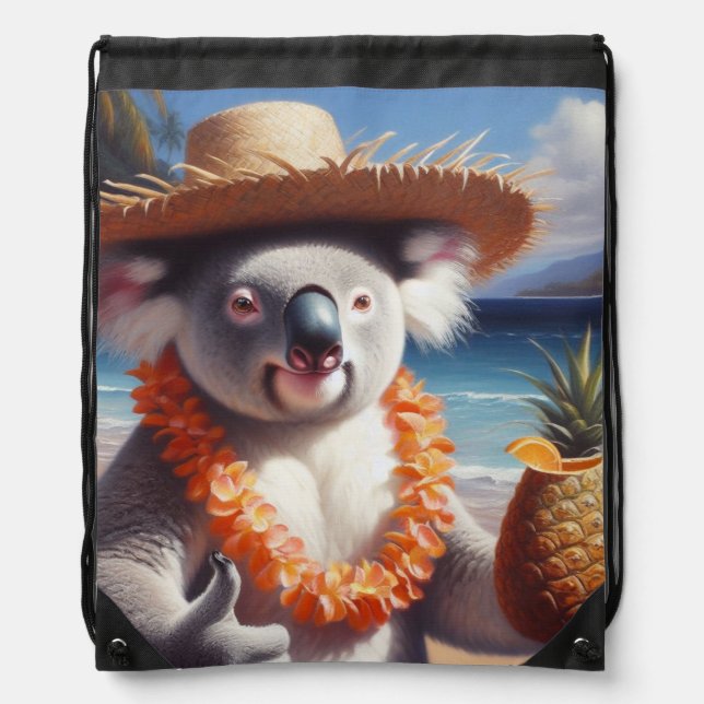 Koala Luau Drawstring Bag (Front)