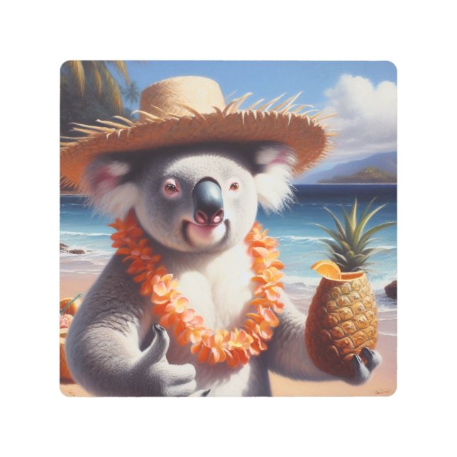 Koala Luau Metal Print (Front)