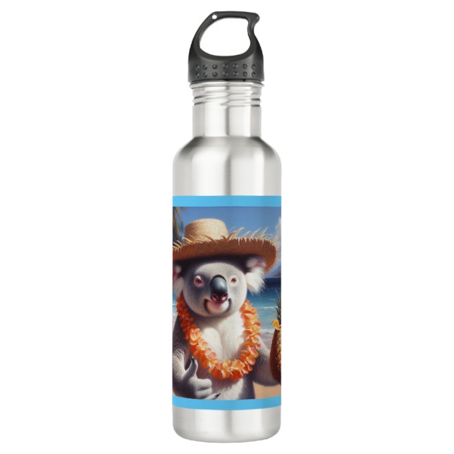 Koala Luau Stainless Steel Water Bottle (Front)