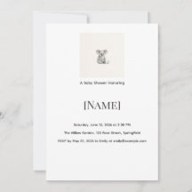 Koala Mini Baby Shower Invitation, Editable