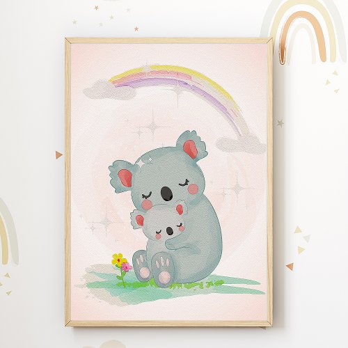 Koala Mom Kids Room Poster Animal Nursery Print