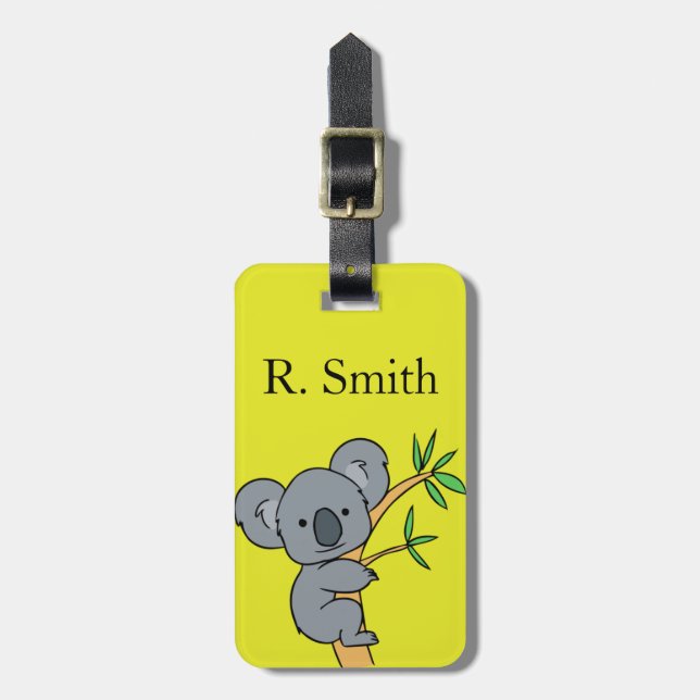 Koala Monogram Luggage Tag (Front Vertical)