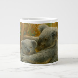 Koala Mother and Joey in Autumn Canopy Giant Coffee Mug