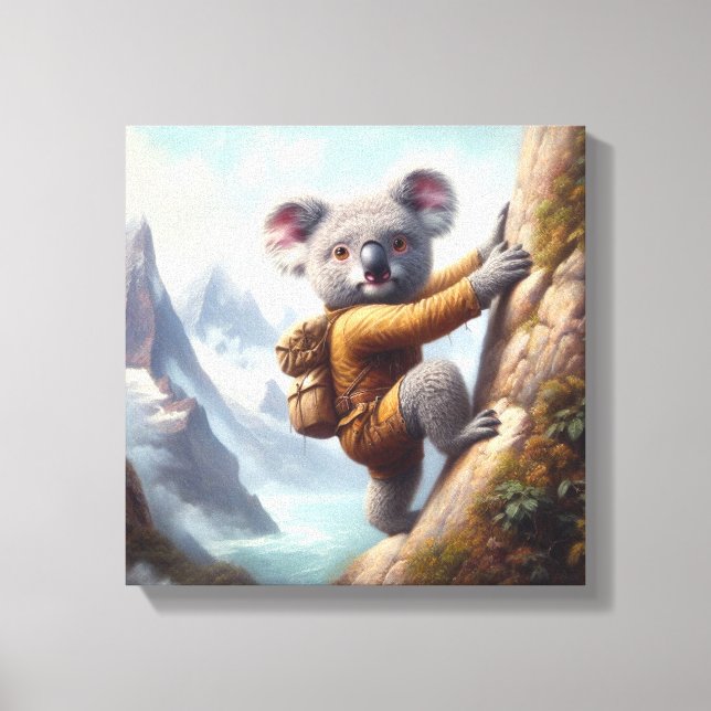 Koala Mountain Climbing Canvas Print (Front)