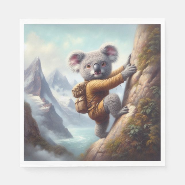 Koala Mountain Climbing Napkins (Front)