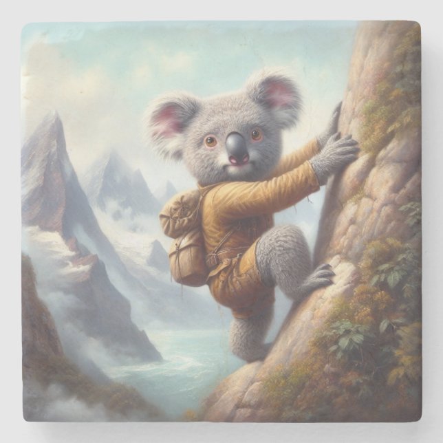 Koala Mountain Climbing Stone Coaster (Front)