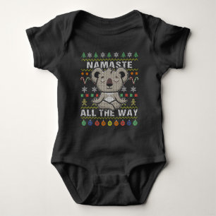Koala Namaste All The Way Ugly Christmas Baby Bodysuit